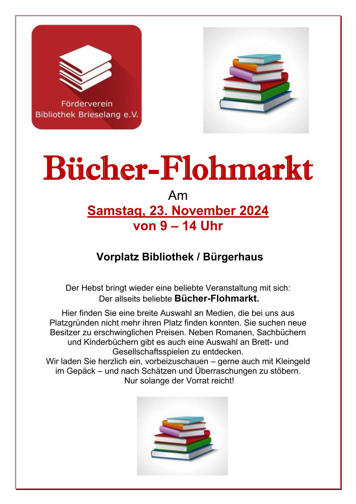 Bücherflohmarkt Herbst Plakat24 1