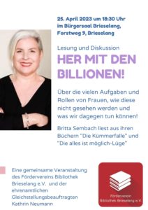 Lesung mit Britta Sembach aus "Die Kümmerfalle" un "Die alles ist möglich-Lüge"